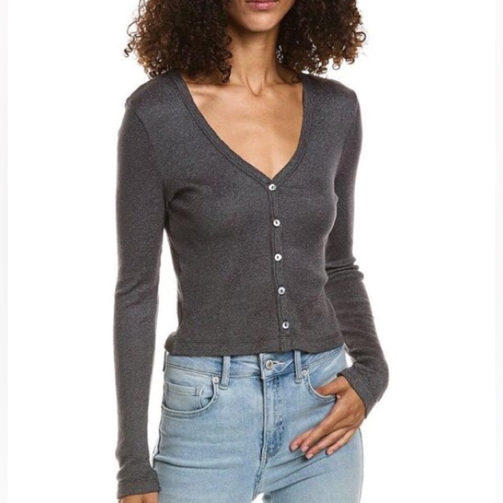 - Michael Stars Signature Shine Zaria Black Button Up Shirt